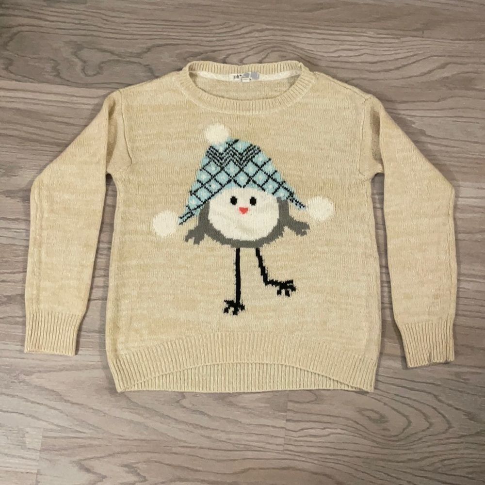 Jolt Oatmeal Bird Holiday Sweater - XS